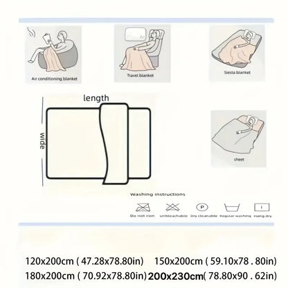 Light Luxury Solid Color Rabbit Velvet Blanket – Thick Warm Flannel Winter Blanket for Bedroom & Living Room