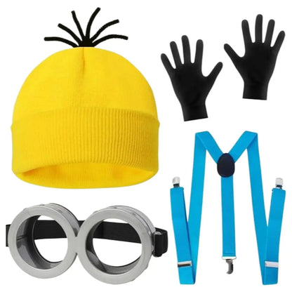 4-Piece Halloween Costume Set - Hat, Gloves & Glasses Strap Cosplay Party Accessories