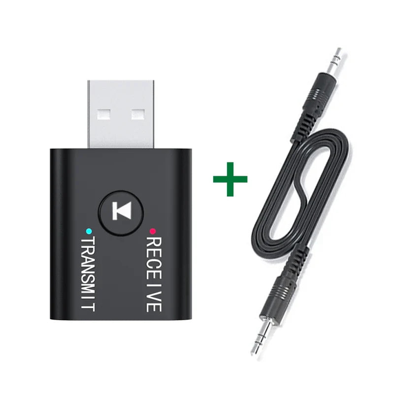 Bluetooth 5.0 Audio Transmitter & Receiver – 3.5mm AUX, RCA, USB Stereo Wireless Adapter for TV, Car, Speaker & Headphones