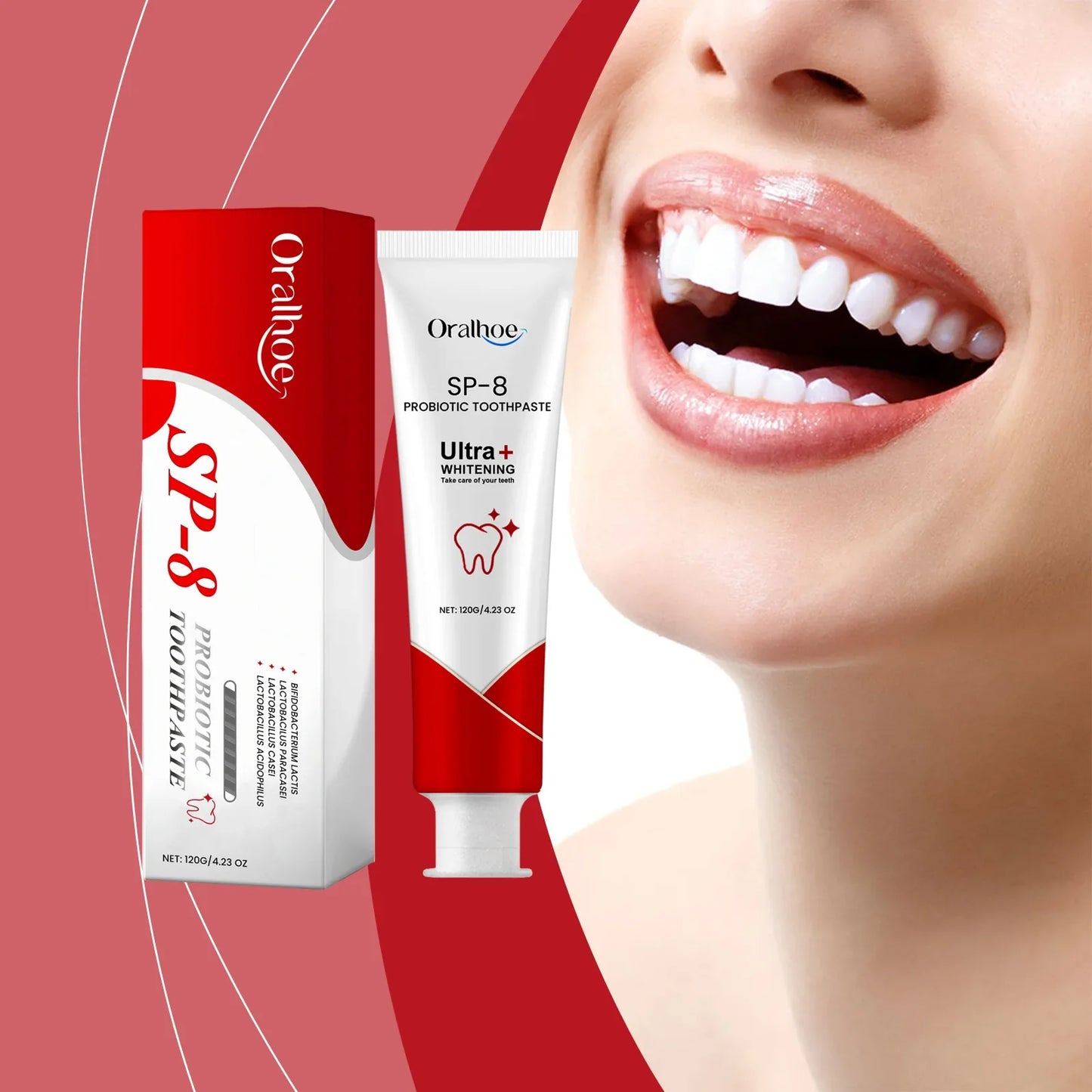 Probiotic Mint Toothpaste | Fresh Breath, Plaque & Stain Removal, Teeth Brightening for Smokers