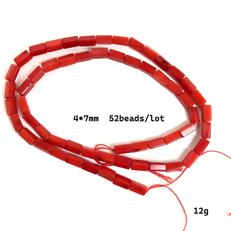 Natural Cylindrical Coral Beads – Irregular Loose Jewelry Making Beads for DIY Bracelets, Necklaces & Charm Accessories
