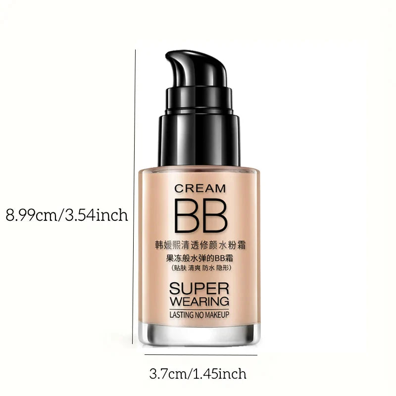 Moisturizing BB Foundation Cream – Waterproof & Sweat-Proof Concealer with Long-Lasting Natural Coverage & Skin Isolation Effect