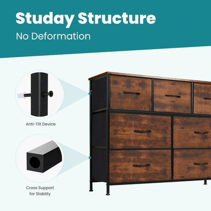 Bedroom Dresser with 7 Fabric Drawers – Organizer Storage Closet & Clothes Display Cabinet for Living Room