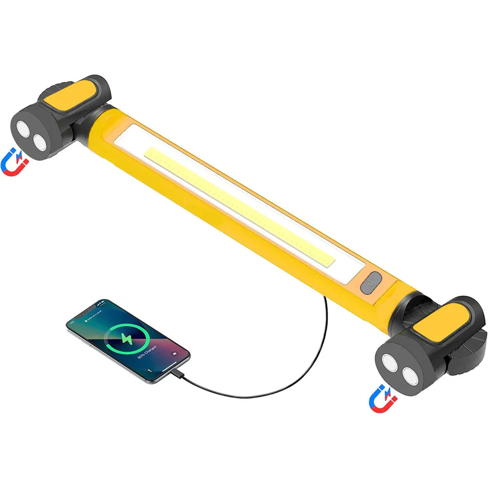 Super Bright Magnetic LED Work Light – Built-in 5200mAh Rechargeable Underhood Lamp for Car Repair & Outdoor Lighting