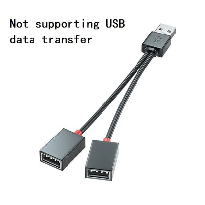 Car Mounted 1 to 2 USB Multi-Functional Adapter - Branching Hub for Mobile Phones, Tablets, and Multi-Interface Extensions