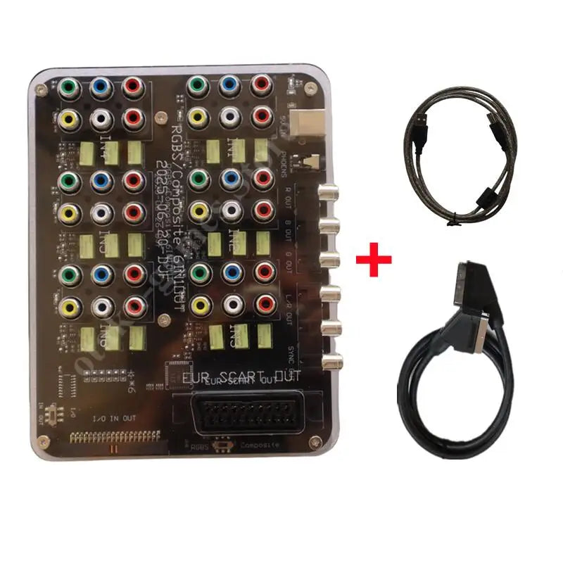 2025 6-in-1 RGBS Video Distributor Switcher – SCART Auto RGBS Converter Board for MD/PS/PS2/PS3/DC/SFC Retro Consoles