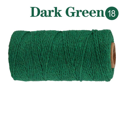 2mm 100M Macrame Cotton Cord – Twine Thread for DIY Crafts, Wall Hangings, Bohemian Wedding & Home Decor
