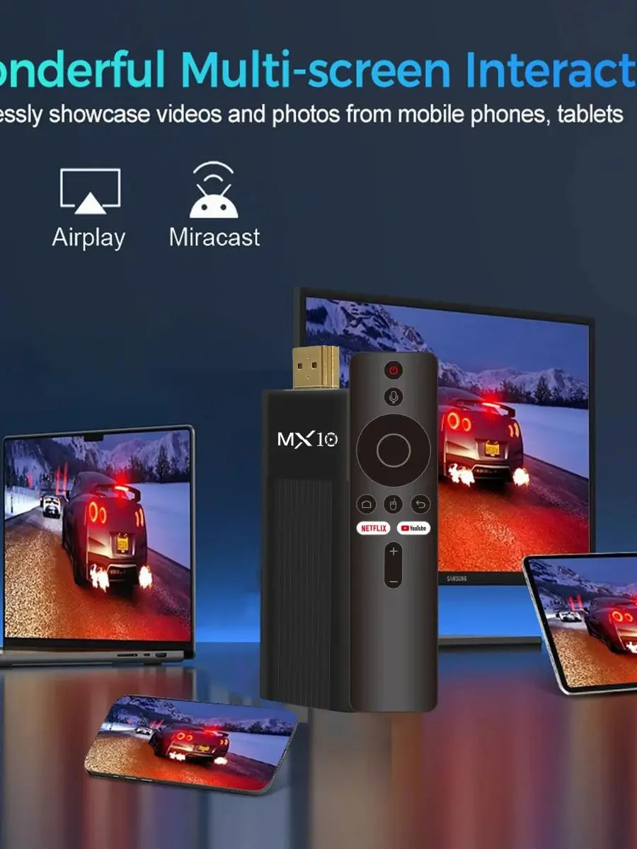 MX10-F3 Android 13.0 TV Stick Box – H313 Quad-Core, WiFi 6, Bluetooth 5.0, 8K Support, 2+16GB/4+32GB/4+64GB Options