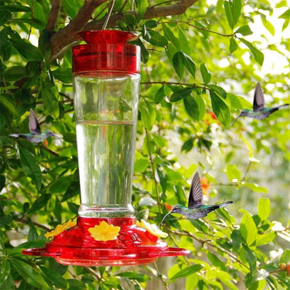 Suspended Hummingbird Feeder – 13.5oz Bird Feeder with Hook and 5 Nectar Feeding Ports