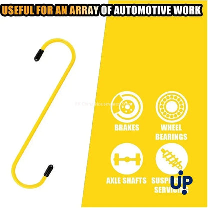 S-Shaped Brake Caliper Hanger Hooks - Universal Auto Tool with Rubber Tips for Brake Pad Replacement