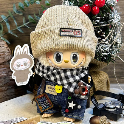 17cm Labubu Doll Clothes — DIY Accessories Heartbeat Long-Eared Furry Rabbit Costume | Cartoon Dress-Up Outfit