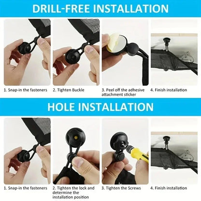 8-Hole Socket Cable Management Net – Under-Desk Cord Organizer Mesh for Flexible Wire and Cable Storage