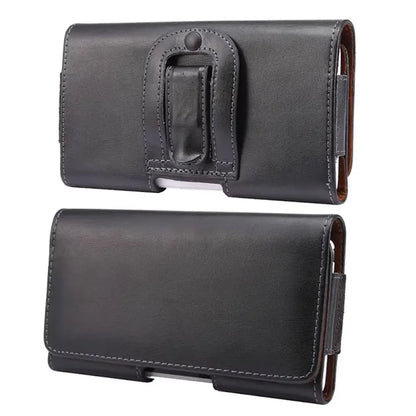 4.0 - 7.2 Inch Cell Phone Belt Clip Holster – Leather Pouch for iPhone 15/14 Pro Max, Samsung S24/S23 Ultra, Xiaomi