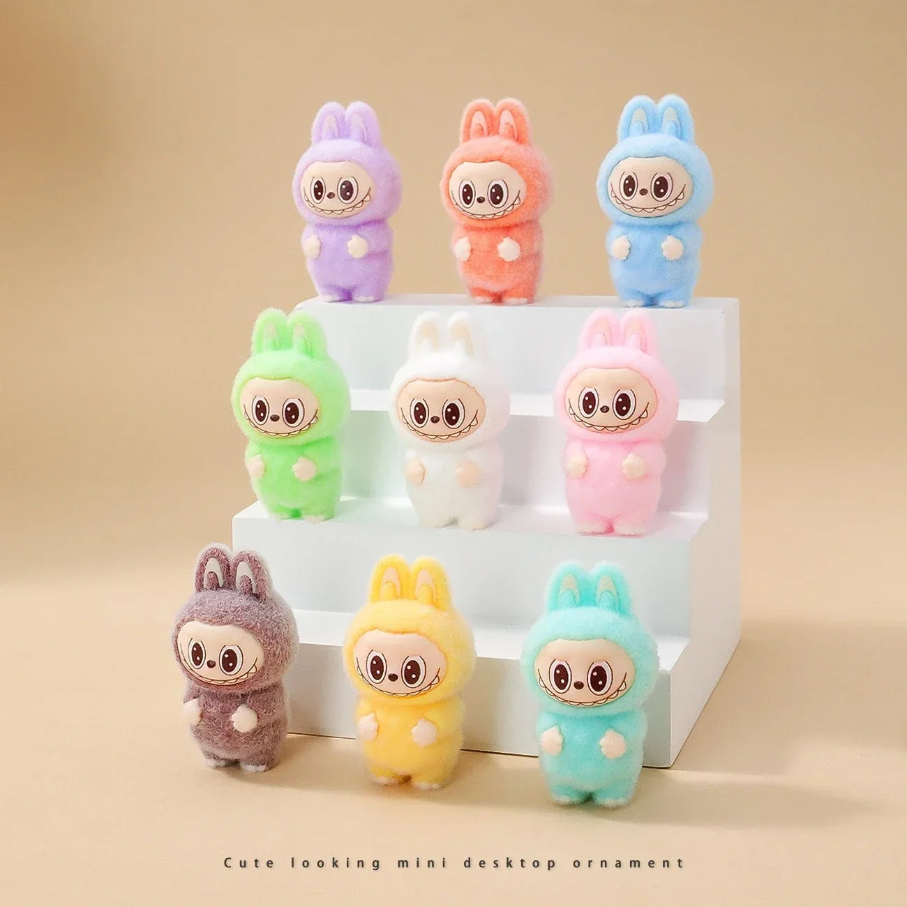 10pcs Lububu Anime DIY Flocked Action Figures — Kawaii Desktop & Car Pendant Dolls, Christmas Gift Toy