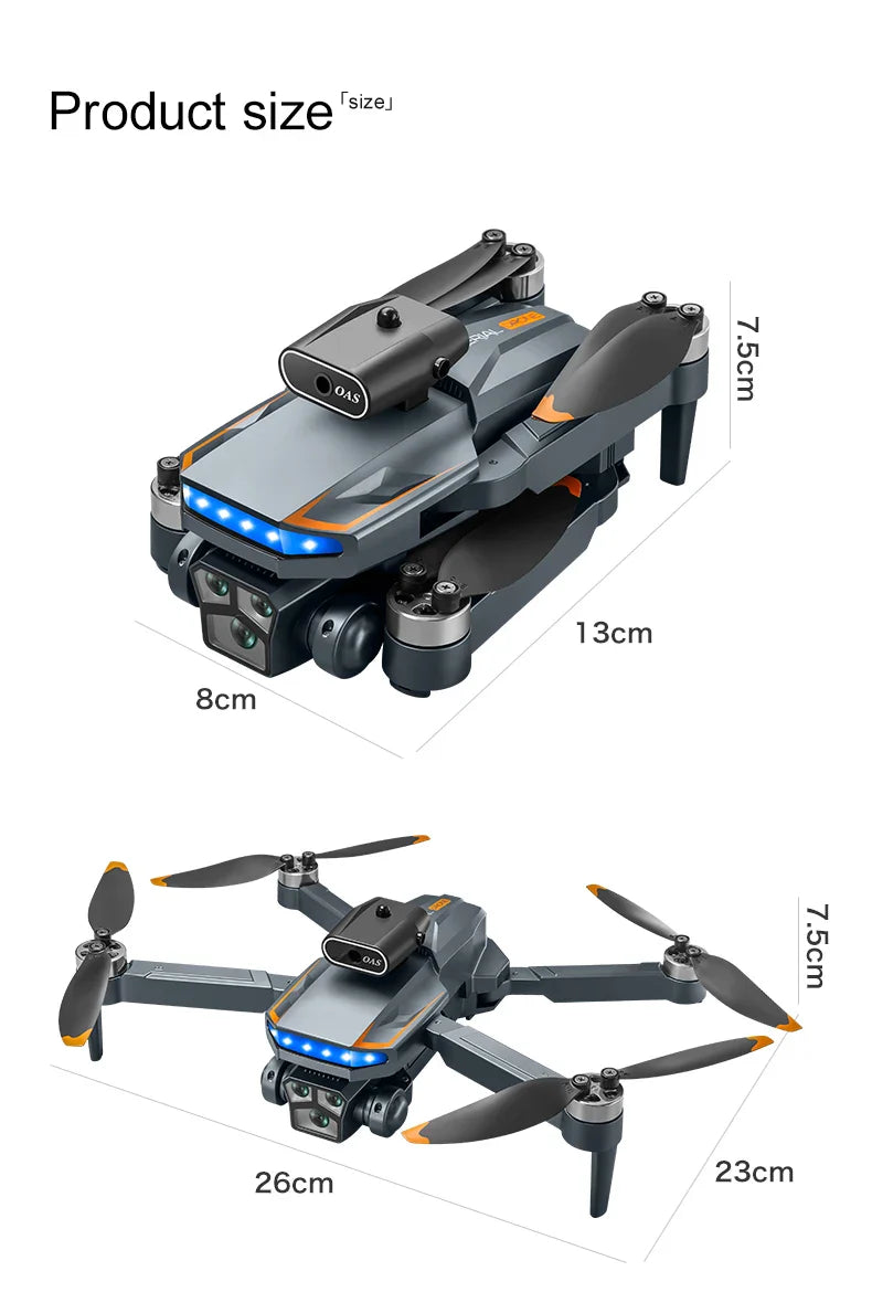 P18 RC Drone with Dual 8K Cameras – Obstacle Avoidance Professional Quadcopter with Electronic Control, Kids Gift Toy