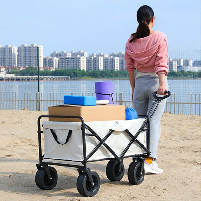 Heavy Duty Large Capacity Folding Wagon – Collapsible Portable Utility Cart for Shopping, Beach & Garden