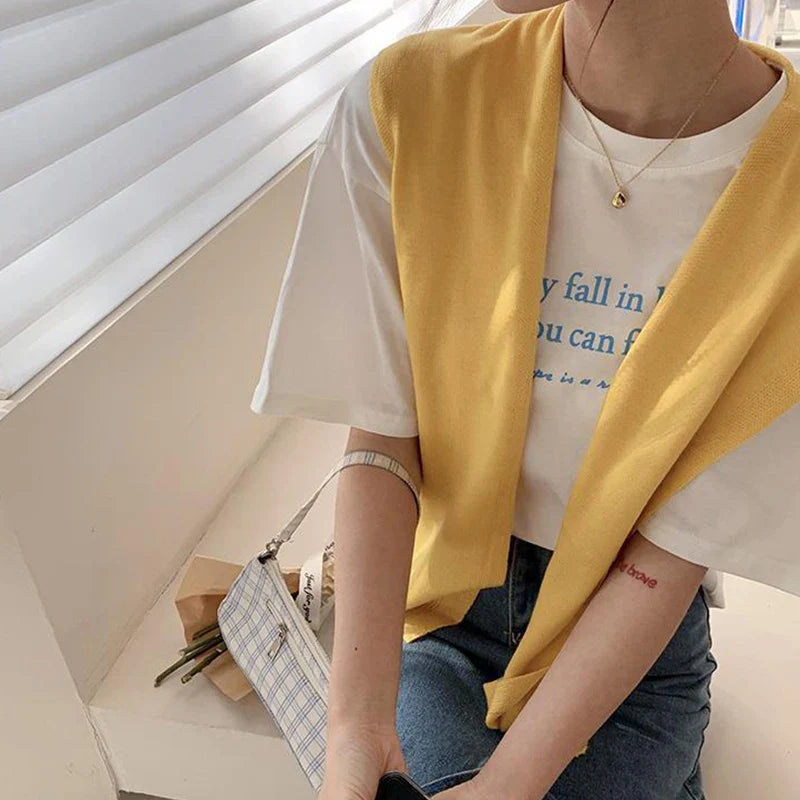 Lightweight Knitted Shawl for Women – Style Summer Cape with Fake Collar