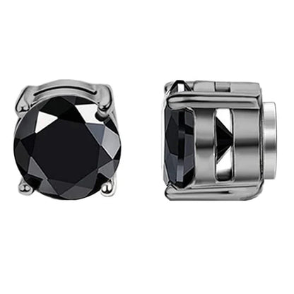 Magnetic Cubic Zirconia Clip-On Earrings Set – Non-Pierced Fake Stud, Cross Dangle & Hoop Styles for Men & Women