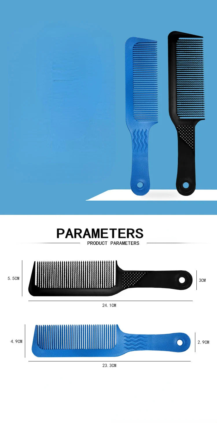 Professional Salon Hair Clipper Accessory – Flat Head Cut Comb, Anti-Static, Wide Tooth Hair Styling Brush for Men
