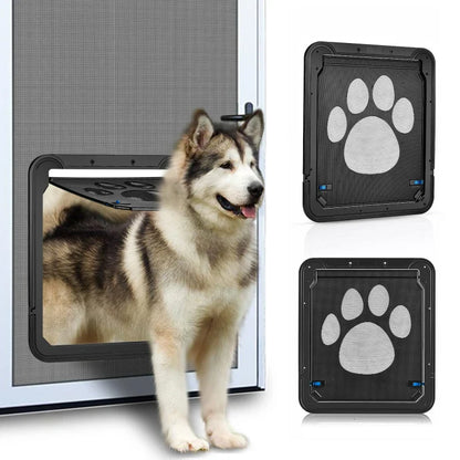 Secure Entry Solution: Pet Door with Lockable Magnetic Screen - Easy Install for Outdoor Dogs & Cats, Stylish Access to Your Garden