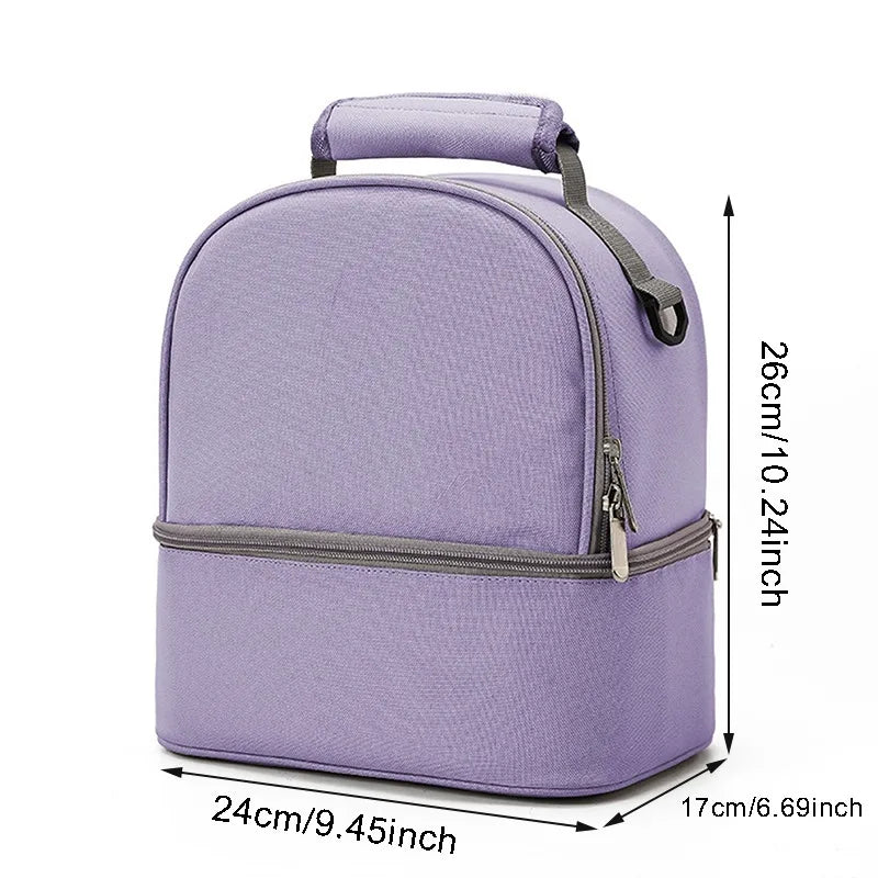 Insulated Double-Layer Mommy Bag — Large Capacity Travel & Picnic Baby Food Handbag