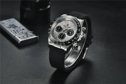 40mm PAGANI DESIGN V2 Men’s Quartz Watch – Sapphire Retro Chronograph Stainless Steel Waterproof