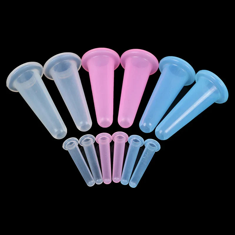 4pcs Silicone Vacuum Cupping Set – Face & Neck Massage Suction Cups for Anti-Cellulite Therapy