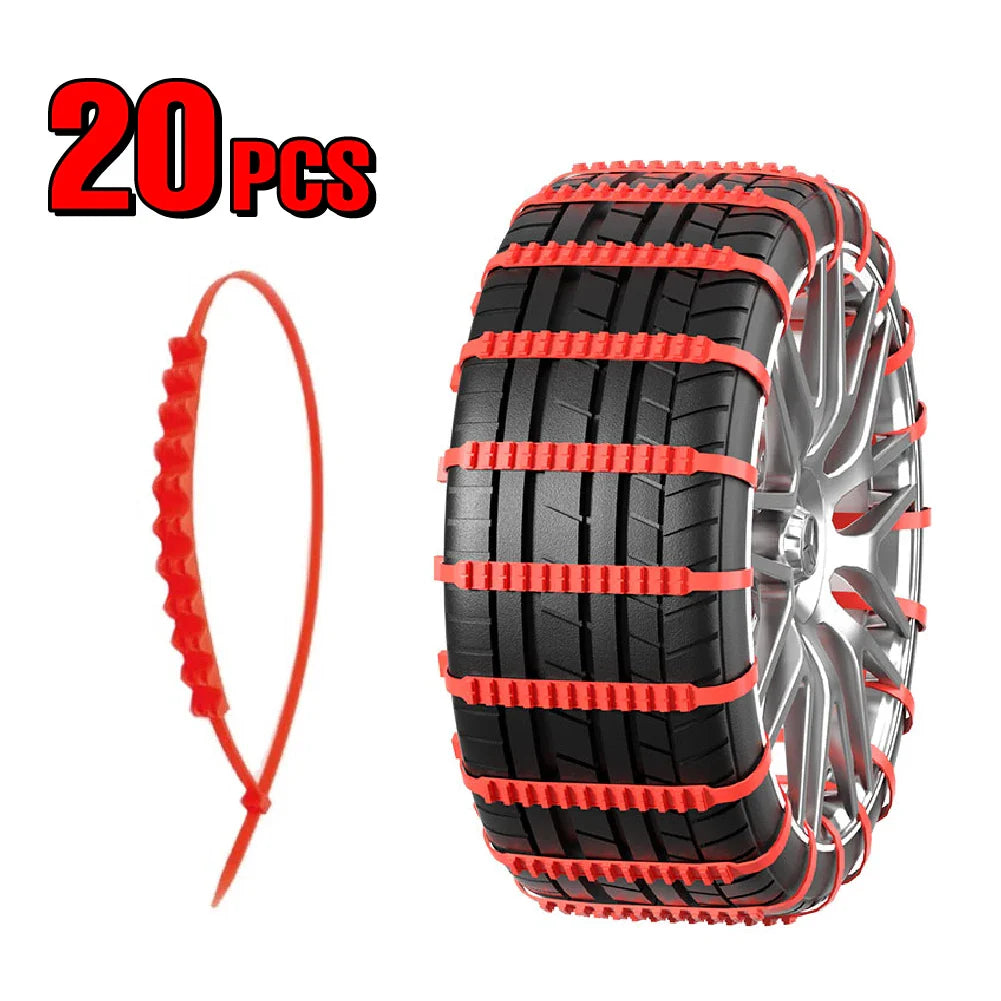 AIVC Anti-Skid Snow Chains - Universal Emergency Lockout Artifact for Car and Motorcycle Wheels, Suitable for Winter and Rough Terrain