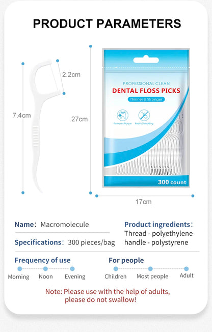 600/300/150/50PCS Ultra-Fine Toothpicks - Portable Disposable Floss for Deep Oral Care Cleaning