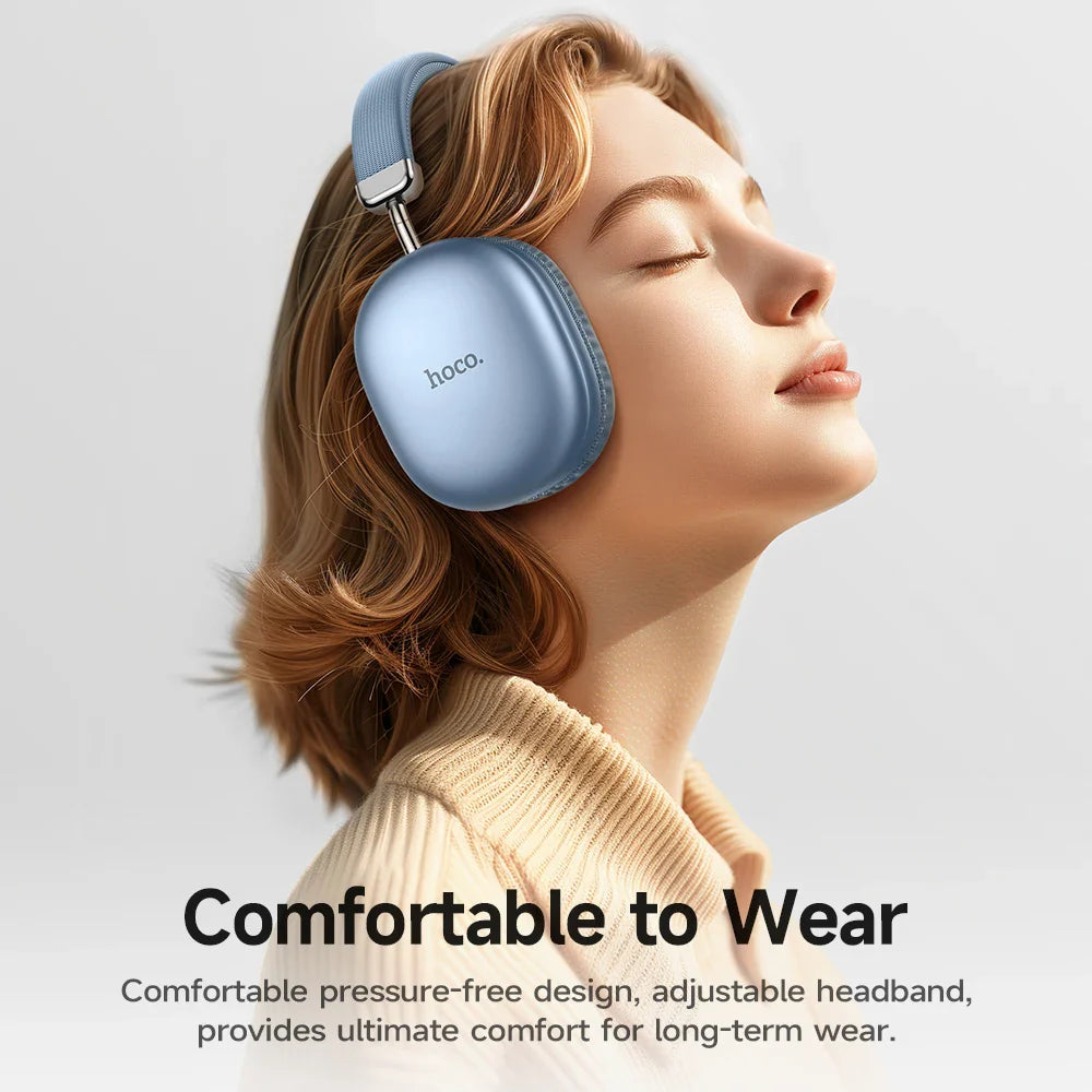 HOCO W35 Max Wireless HiFi Headphones - 42mm Coil Speaker, Bluetooth 5.3, Candy Color, Sports Earphones with AUX/TF Card Mode