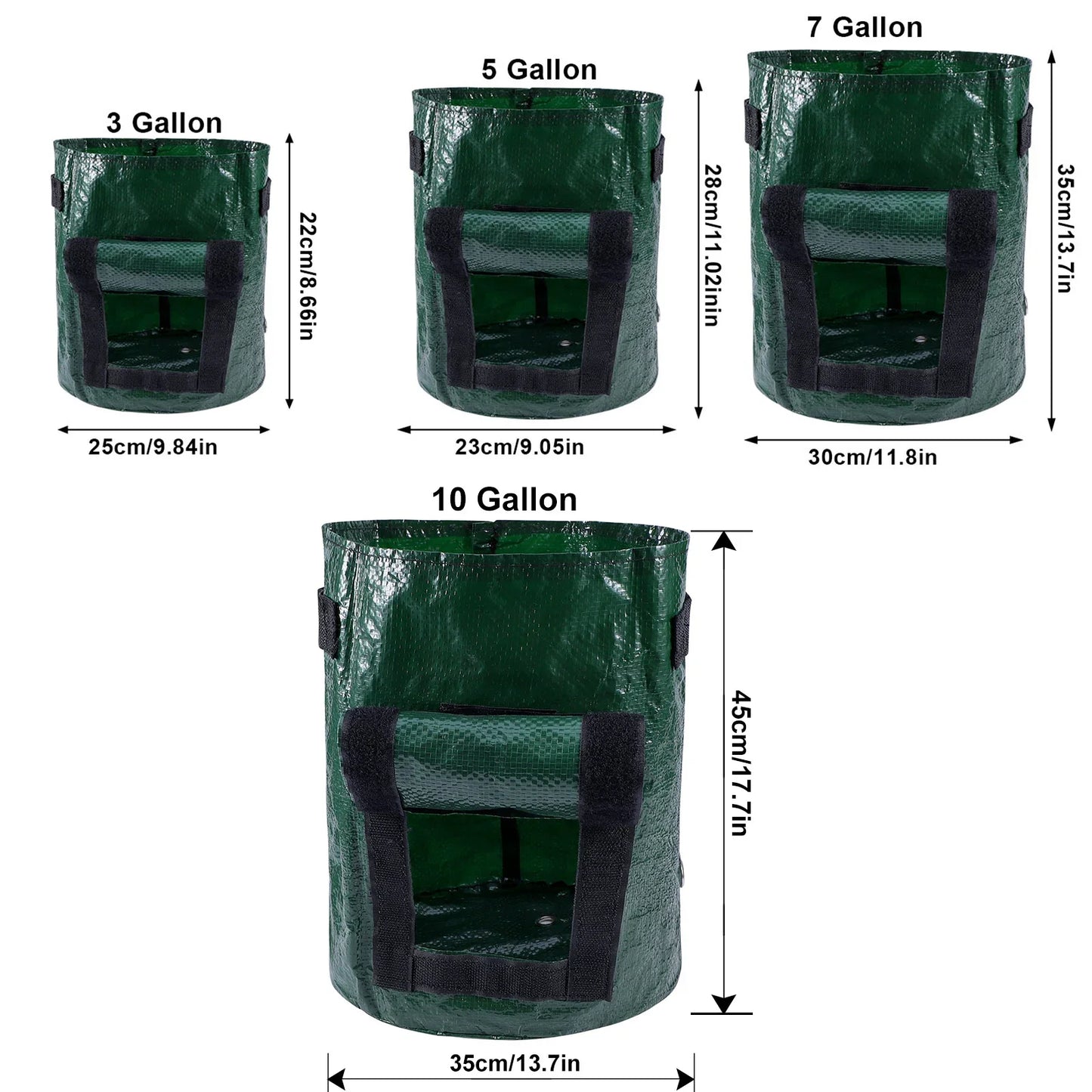 Potato Grow Bags – 3/5/10 Gallon Gardening Planter Bags for Potatoes, Tomatoes, Carrots & Vegetables
