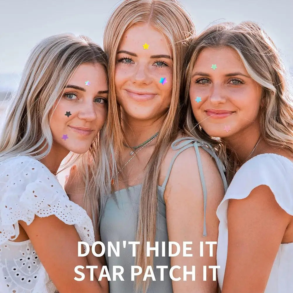 Colorful Star Pimple Patches – Invisible Acne Spot Stickers for Skin Care, Concealer & Makeup Tools