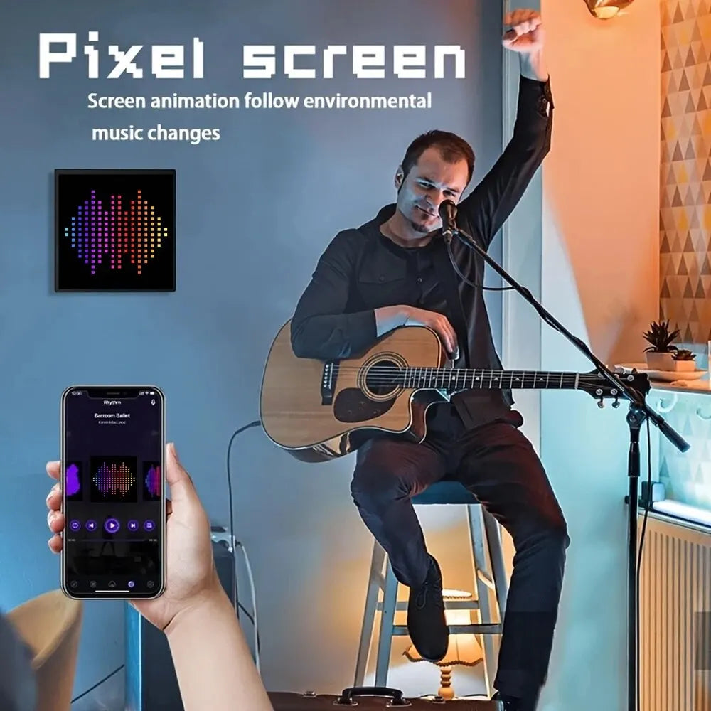LED Pixel Display Night Light – APP Controlled Programmable Text & Animation DIY Lamp for Home, Bedroom, Game Room & Bar Decor