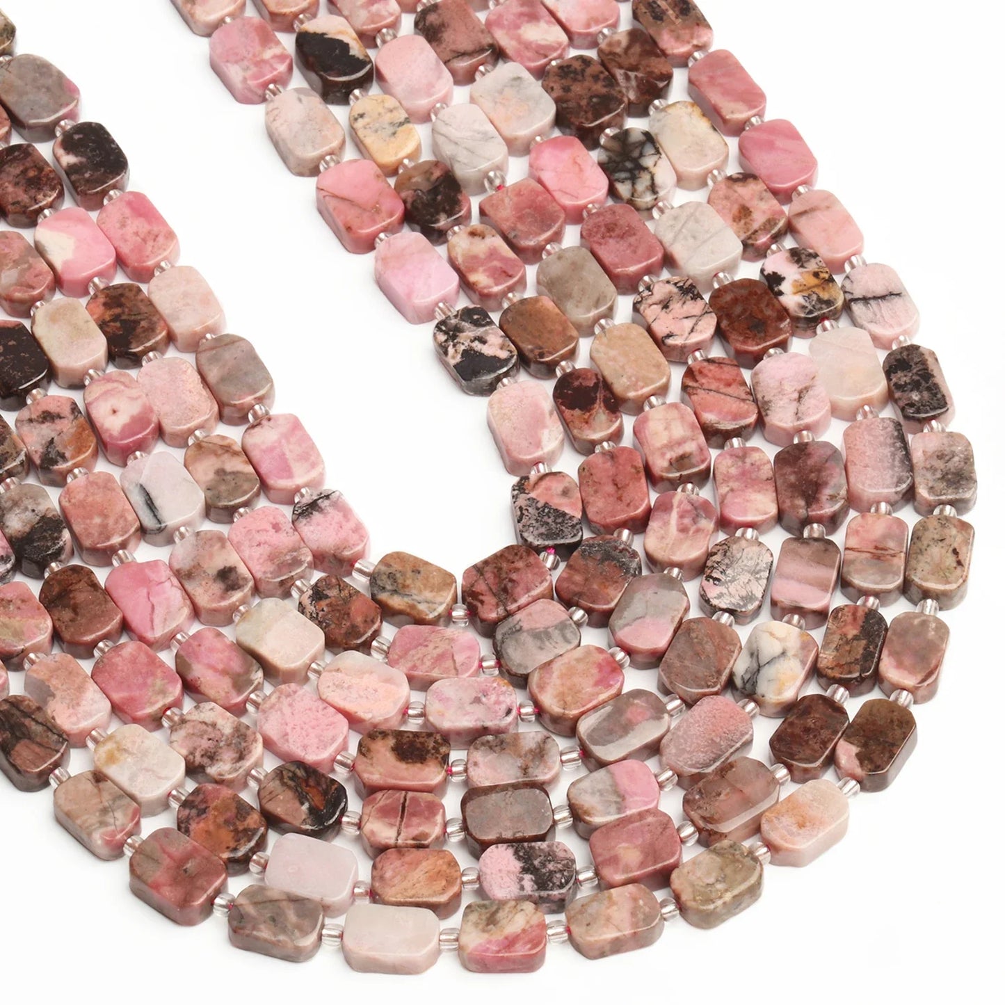 Natural Gemstone Rectangle Beads - 8x12mm Amethyst Citrine Lapis Lazuli Spacer Beads for DIY Jewelry Making & Bracelets
