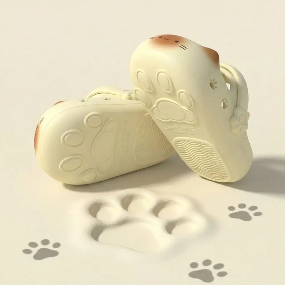 Women's Cat Paw Mules - Waterproof Soft Anti-Slip Closed-Toe Slippers