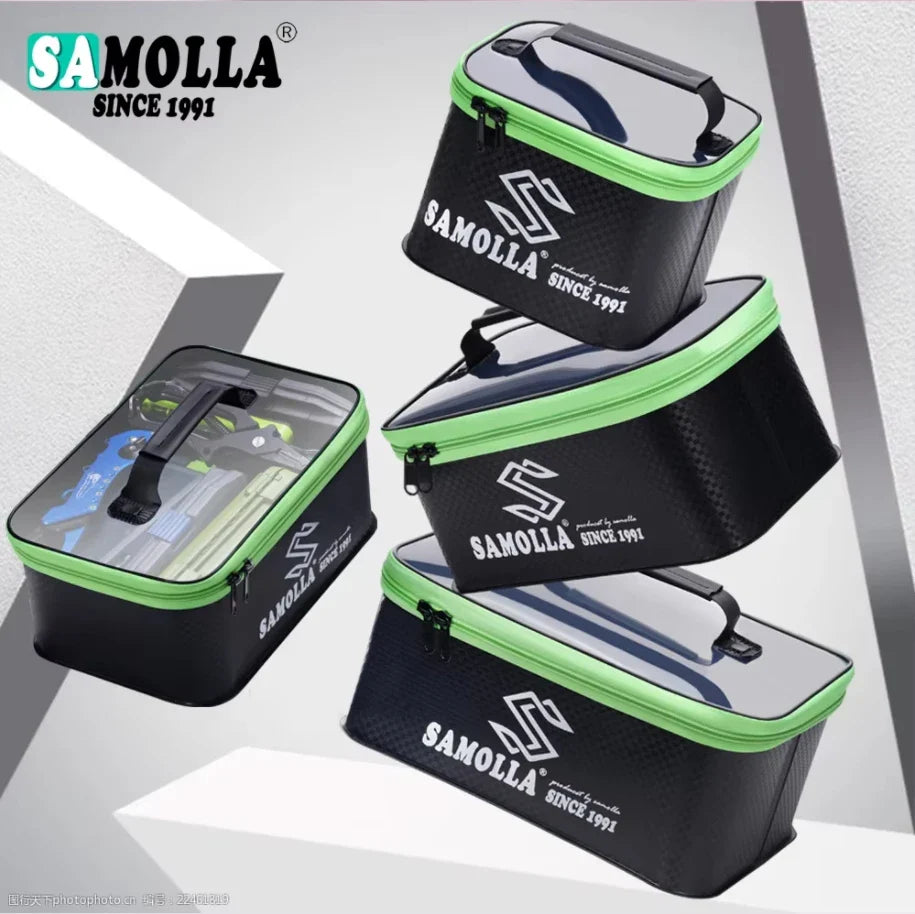 EVA Thickened Waterproof Fishing Box Bag – Live Fish Bucket and Storage Case for Gear, Main/Sub Line, and Floats