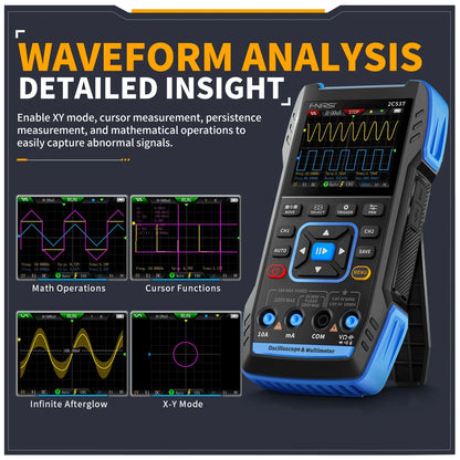 FNIRSI 2C23T / 2C53T 50MHz Handheld 3-in-1 Digital Oscilloscope Multimeter Signal Generator Dual Channel Automotive Diagnostic Tool