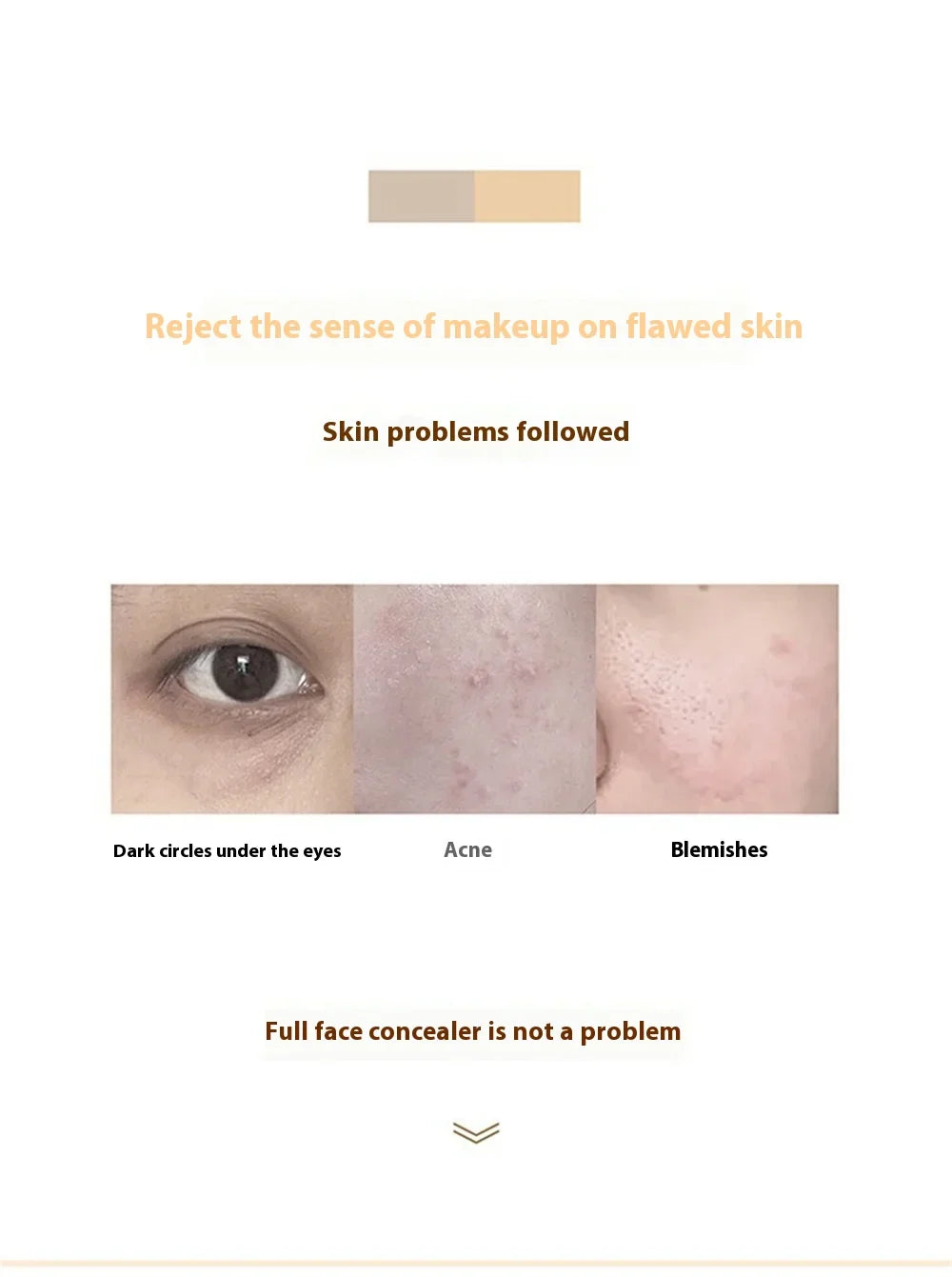 Waterproof Full Coverage Concealer – Natural Finish Foundation for Tattoos, Scars, Dark Circles, Acne, and All Skin Types