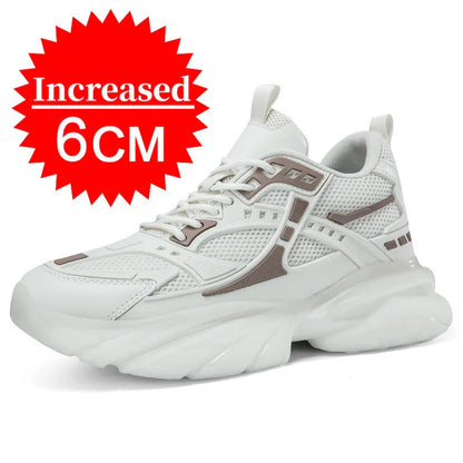 Men’s Mesh Elevator Sneakers – 8CM/10CM Invisible Height Increase Sports Casual Shoes