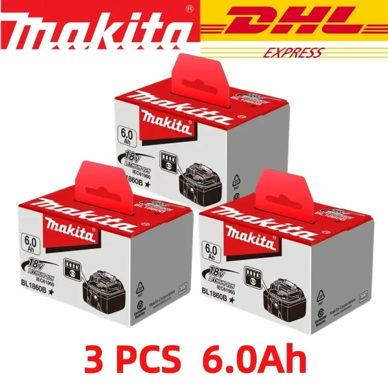 Genuine Makita 6AH BL1860 18V Li-Ion Battery — Replacement for BL1850 & BL1840, Compatible with 18V Screwdrivers, BMS TPCELL