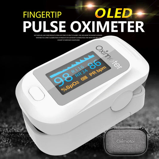 Portable Professional Finger Pulse Oximeter – Digital OLED Blood Oxygen, Heart Rate Health Monitor Tool