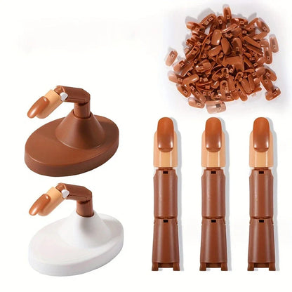 Detachable Mechanical Practice Hand – Acrylic & Silicone Nail Tips, Moving Finger Strap Base for Beginners