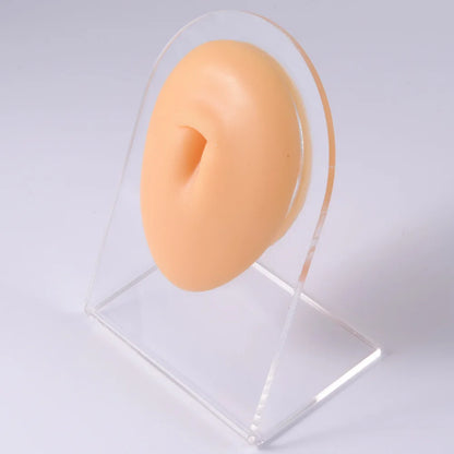 Soft Silicone 1:1 Simulation Body Piercing Practice Model – Ear, Nose, Navel & Nipple Display Stand for Jewelry Training & Teaching Accessories