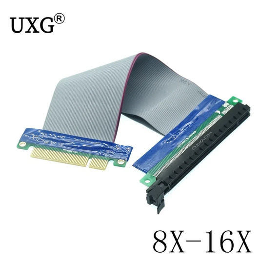 PCIe Riser Card Extender 8X to 16X – Gold Plated PCI-E Extension Cable Adapter for GPU Mining & Desktop PC Expansion