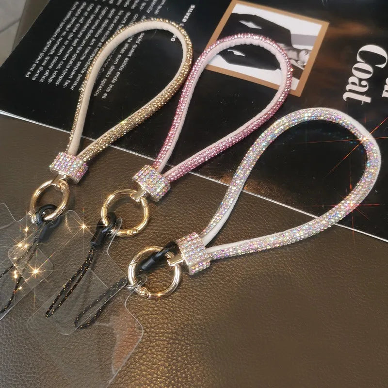 Luxury Rhinestone Mobile Phone Lanyard Wrist Chain - High-End Diamond-Encrusted Bracelet - Antiloss Reinforced