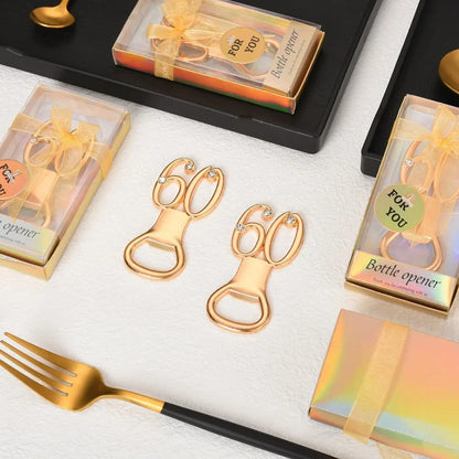 Golden Birthday Bottle Opener – Ideal for 30th to 80th Birthday Parties and Wedding Anniversaries, Perfect Guest Favor