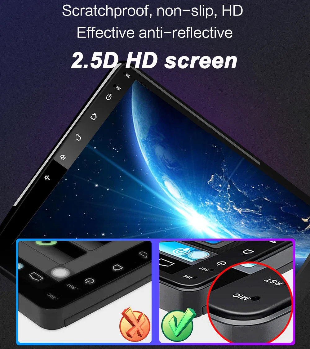 Android 13 Car Radio — 7/9/10" 2-DIN GPS Multimedia Player with 64GB, Wireless CarPlay & Android Auto