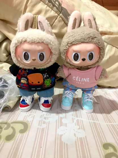 Labubu Doll Sneakers (4x1.8cm) - Shoes for 17cm Macaron Plush, 15cm EXO Cotton, & 1/6 BJD Dolls Accessories