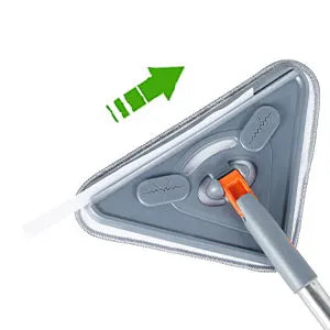 360° Rotating Triangle Wall Mop | Long Handle Adjustable Microfiber Mop for Dry & Wet Cleaning | Floor & Wall Dust Cleaner