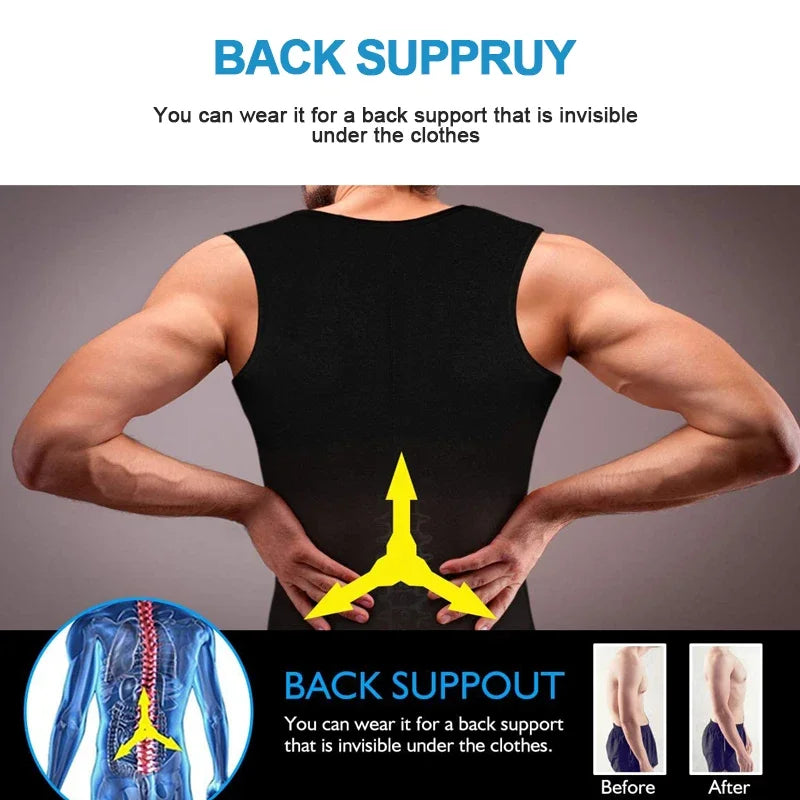 Neoprene Sweat Sauna Vest — Men’s & Women’s Body Shaper Waist Trainer Corset for Slimming